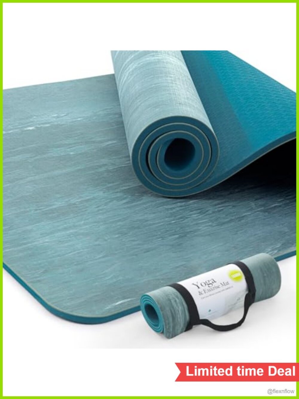 Extra Thick Yoga Mat Natural Rubber TPE Non Slip with Strap Pilates Home Workout